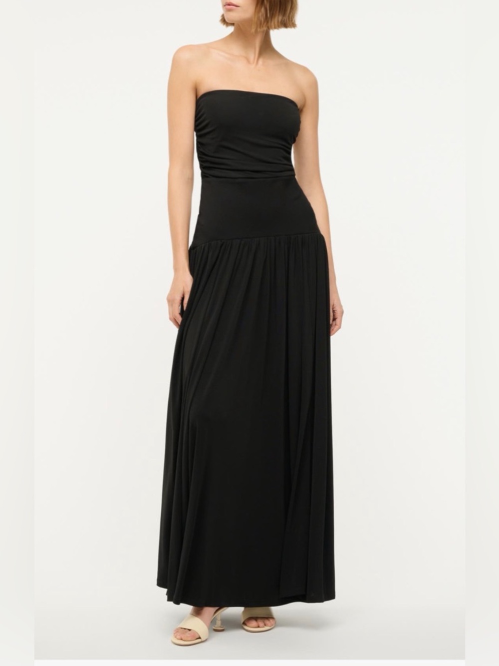 Staud Mariana strapless maxi dress in black